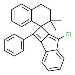ChemSpider 2D Image | 7-Chloro-2',2'-dimethyl-2-phenyl-3',4'-dihydro-2'H-spiro[cyclobuta[a]indene-1,1'-naphthalene] | C28H23Cl