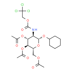 ChemSpider 2D Image | Cyclohexyl 3,4,6-tri-O-acetyl-2-deoxy-2-{[(2,2,2-trichloroethoxy)carbonyl]amino}-beta-D-glucopyranoside | C21H30Cl3NO10
