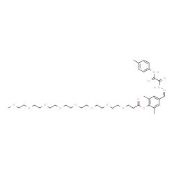 ChemSpider 2D Image | 2,6-Dimethyl-4-[(Z)-({[(4-methylphenyl)amino](oxo)acetyl}hydrazono)methyl]phenyl 2,5,8,11,14,17,20,23-octaoxahexacosan-26-oate | C36H53N3O12