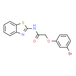 ChemSpider 2D Image | Acetamide, N-2-benzothiazolyl-2-(3-bromophenoxy)- | C15H11BrN2O2S