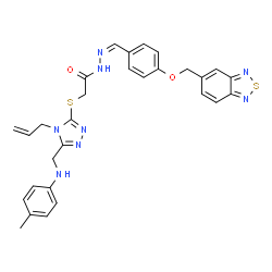ChemSpider 2D Image | 2-[(4-Allyl-5-{[(4-methylphenyl)amino]methyl}-4H-1,2,4-triazol-3-yl)sulfanyl]-N'-{(Z)-[4-(2,1,3-benzothiadiazol-5-ylmethoxy)phenyl]methylene}acetohydrazide | C29H28N8O2S2