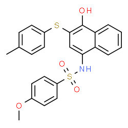 ChemSpider 2D Image | N-{4-Hydroxy-3-[(4-methylphenyl)sulfanyl]-1-naphthyl}-4-methoxybenzenesulfonamide | C24H21NO4S2