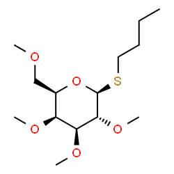 ChemSpider 2D Image | Butyl 2,3,4,6-tetra-O-methyl-1-thio-beta-D-galactopyranoside | C14H28O5S