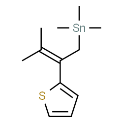 ChemSpider 2D Image | Trimethyl[3-methyl-2-(2-thienyl)-2-buten-1-yl]stannane | C12H20SSn