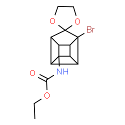 ChemSpider 2D Image | Ethyl (1'-bromo-4'H-spiro[1,3-dioxolane-2,9'-pentacyclo[4.3.0.0~2,5~.0~3,8~.0~4,7~]nonan]-4'-yl)carbamate | C14H16BrNO4