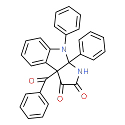 ChemSpider 2D Image | 3a-Benzoyl-8,8a-diphenyl-1,3a,8,8a-tetrahydropyrrolo[2,3-b]indole-2,3-dione | C29H20N2O3