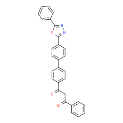 ChemSpider 2D Image | 1-Phenyl-3-[4'-(5-phenyl-1,3,4-oxadiazol-2-yl)-4-biphenylyl]-1,3-propanedione | C29H20N2O3