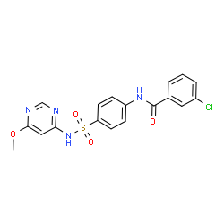 ChemSpider 2D Image | 3-chloro-N-[4-[(6-methoxypyrimidin-4-yl)sulfamoyl]phenyl]benzamide | C18H15ClN4O4S