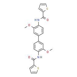 ChemSpider 2D Image | N-[2-methoxy-4-[3-methoxy-4-(thiophene-2-carbonylamino)phenyl]phenyl]thiophene-2-carboxamide | C24H20N2O4S2