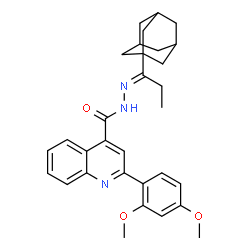 ChemSpider 2D Image | N'-[(1E)-1-(Adamantan-1-yl)propylidene]-2-(2,4-dimethoxyphenyl)-4-quinolinecarbohydrazide | C31H35N3O3