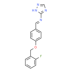 ChemSpider 2D Image | N-[(E)-{4-[(2-Fluorobenzyl)oxy]phenyl}methylene]-4H-1,2,4-triazol-3-amine | C16H13FN4O