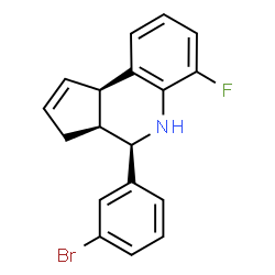 ChemSpider 2D Image | (3aS,4R,9bR)-4-(3-Bromophenyl)-6-fluoro-3a,4,5,9b-tetrahydro-3H-cyclopenta[c]quinoline | C18H15BrFN