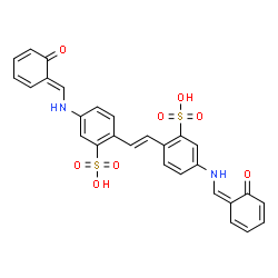 ChemSpider 2D Image | 5-{[(E)-(6-Oxo-2,4-cyclohexadien-1-ylidene)methyl]amino}-2-[(E)-2-(4-{[(Z)-(6-oxo-2,4-cyclohexadien-1-ylidene)methyl]amino}-2-sulfophenyl)vinyl]benzenesulfonic acid | C28H22N2O8S2