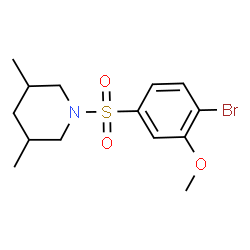 ChemSpider 2D Image | 1-[(4-Bromo-3-methoxyphenyl)sulfonyl]-3,5-dimethylpiperidine | C14H20BrNO3S