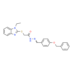 ChemSpider 2D Image | N'-[4-(Benzyloxy)benzylidene]-2-[(1-ethyl-1H-benzimidazol-2-yl)sulfanyl]acetohydrazide | C25H24N4O2S