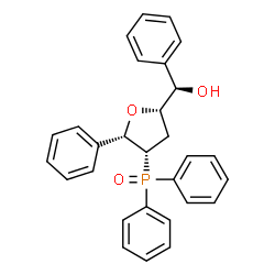 ChemSpider 2D Image | (1S,5R)-1,4-Anhydro-2,3-dideoxy-2-(diphenylphosphoryl)-1-phenyl-5-C-phenyl-D-threo-pentitol | C29H27O3P