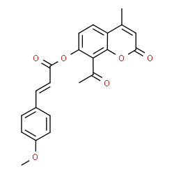 ChemSpider 2D Image | 8-Acetyl-4-methyl-2-oxo-2H-chromen-7-yl (2E)-3-(4-methoxyphenyl)acrylate | C22H18O6