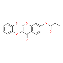 ChemSpider 2D Image | 3-(2-Bromophenoxy)-4-oxo-4H-chromen-7-yl propionate | C18H13BrO5