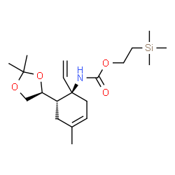 ChemSpider 2D Image | 2-(Trimethylsilyl)ethyl {(1R,6S)-6-[(4S)-2,2-dimethyl-1,3-dioxolan-4-yl]-4-methyl-1-vinyl-3-cyclohexen-1-yl}carbamate | C20H35NO4Si