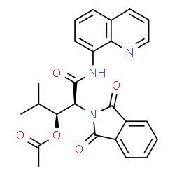 ChemSpider 2D Image | (2S,3S)-2-(1,3-Dioxo-1,3-dihydro-2H-isoindol-2-yl)-4-methyl-1-oxo-1-(8-quinolinylamino)-3-pentanyl acetate | C25H23N3O5