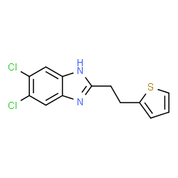 ChemSpider 2D Image | 5,6-Dichloro-2-[2-(2-thienyl)ethyl]-1H-benzimidazole | C13H10Cl2N2S