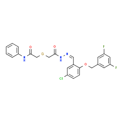 ChemSpider 2D Image | 2-({2-[(2Z)-2-{5-Chloro-2-[(3,5-difluorobenzyl)oxy]benzylidene}hydrazino]-2-oxoethyl}sulfanyl)-N-phenylacetamide | C24H20ClF2N3O3S