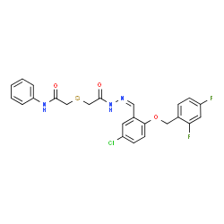 ChemSpider 2D Image | 2-({2-[(2Z)-2-{5-Chloro-2-[(2,4-difluorobenzyl)oxy]benzylidene}hydrazino]-2-oxoethyl}sulfanyl)-N-phenylacetamide | C24H20ClF2N3O3S