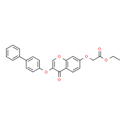 ChemSpider 2D Image | Ethyl {[3-(4-biphenylyloxy)-4-oxo-4H-chromen-7-yl]oxy}acetate | C25H20O6