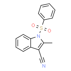 ChemSpider 2D Image | 2-Methyl-1-(phenylsulfonyl)-1H-indole-3-carbonitrile | C16H12N2O2S