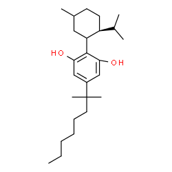 ChemSpider 2D Image | 2-[(2S)-2-Isopropyl-5-methylcyclohexyl]-5-(2-methyl-2-octanyl)-1,3-benzenediol | C25H42O2