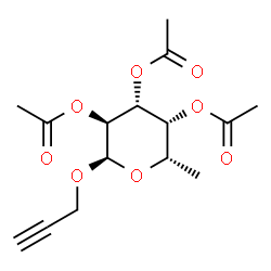 ChemSpider 2D Image | 2-Propyn-1-yl 2,3,4-tri-O-acetyl-6-deoxy-alpha-L-galactopyranoside | C15H20O8