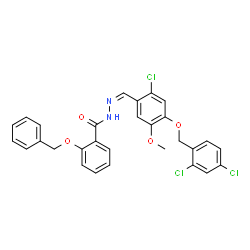 ChemSpider 2D Image | 2-(Benzyloxy)-N'-[(Z)-{2-chloro-4-[(2,4-dichlorobenzyl)oxy]-5-methoxyphenyl}methylene]benzohydrazide | C29H23Cl3N2O4