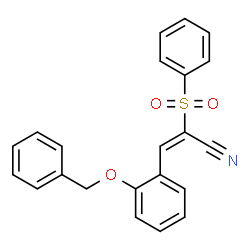 ChemSpider 2D Image | (2E)-3-[2-(Benzyloxy)phenyl]-2-(phenylsulfonyl)acrylonitrile | C22H17NO3S