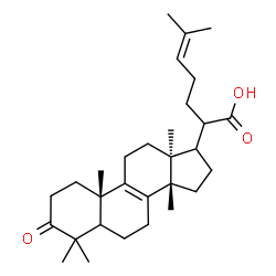 ChemSpider 2D Image | (5xi,13alpha,14beta,17xi,20xi)-3-Oxolanosta-8,24-dien-21-oic acid | C30H46O3