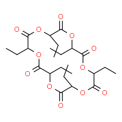 ChemSpider 2D Image | 3,6,9,12,15,18-Hexaethyl-1,4,7,10,13,16-hexaoxacyclooctadecane-2,5,8,11,14,17-hexone | C24H36O12