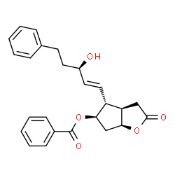 ChemSpider 2D Image | (3aR,4R,5R,6aS)-4-[(1E,3R)-3-Hydroxy-5-phenyl-1-penten-1-yl]-2-oxohexahydro-2H-cyclopenta[b]furan-5-yl benzoate | C25H26O5