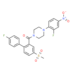 ChemSpider 2D Image | [4'-Fluoro-4-(methylsulfonyl)-2-biphenylyl][4-(2-fluoro-4-nitrophenyl)-1-piperazinyl]methanone | C24H21F2N3O5S