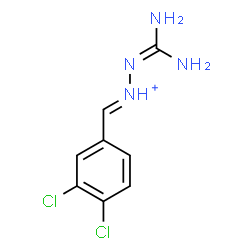 ChemSpider 2D Image | (1E)-2-(Diaminomethylene)-1-(3,4-dichlorobenzylidene)hydrazinium | C8H9Cl2N4