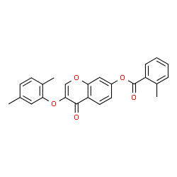 ChemSpider 2D Image | 3-(2,5-Dimethylphenoxy)-4-oxo-4H-chromen-7-yl 2-methylbenzoate | C25H20O5