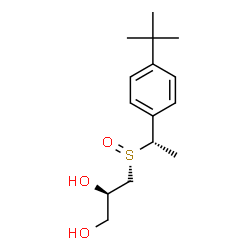 ChemSpider 2D Image | (2R)-3-[(S)-{(1S)-1-[4-(2-Methyl-2-propanyl)phenyl]ethyl}sulfinyl]-1,2-propanediol | C15H24O3S