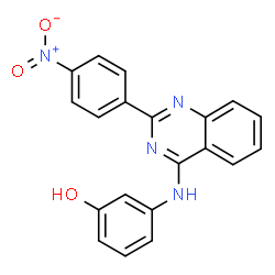 ChemSpider 2D Image | 3-[[2-(4-nitrophenyl)quinazolin-4-yl]amino]phenol | C20H14N4O3