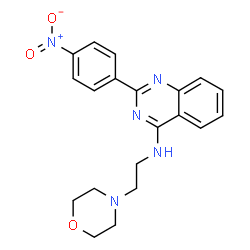 ChemSpider 2D Image | N-[2-(morpholin-4-yl)ethyl]-2-(4-nitrophenyl)quinazolin-4-amine | C20H21N5O3