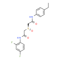 ChemSpider 2D Image | 2-[(R)-{2-[(2,4-Difluorophenyl)amino]-2-oxoethyl}sulfinyl]-N-(4-ethylphenyl)acetamide | C18H18F2N2O3S