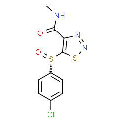 ChemSpider 2D Image | 5-[(S)-(4-Chlorophenyl)sulfinyl]-N-methyl-1,2,3-thiadiazole-4-carboxamide | C10H8ClN3O2S2