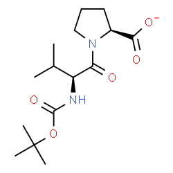 ChemSpider 2D Image | (2S)-1-(N-{[(2-Methyl-2-propanyl)oxy]carbonyl}-L-valyl)-2-pyrrolidinecarboxylate | C15H25N2O5