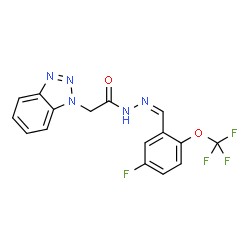 ChemSpider 2D Image | 2-(1H-Benzotriazol-1-yl)-N'-{(Z)-[5-fluoro-2-(trifluoromethoxy)phenyl]methylene}acetohydrazide | C16H11F4N5O2