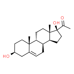 ChemSpider 2D Image | (3beta,8alpha,9beta,17alpha)-3,17-Dihydroxypregn-5-en-20-one | C21H32O3