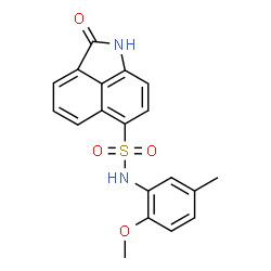 ChemSpider 2D Image | N-(2-methoxy-5-methyl-phenyl)-2-oxo-1H-benzo[cd]indole-6-sulfonamide | C19H16N2O4S