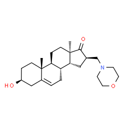 ChemSpider 2D Image | (3beta,13alpha,14beta,16beta)-3-Hydroxy-16-(4-morpholinylmethyl)androst-5-en-17-one | C24H37NO3
