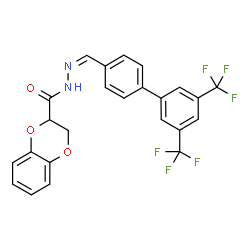 ChemSpider 2D Image | N'-{(Z)-[3',5'-Bis(trifluoromethyl)-4-biphenylyl]methylene}-2,3-dihydro-1,4-benzodioxine-2-carbohydrazide | C24H16F6N2O3